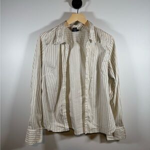 Y2K Pinstripe Button Down Office Siren Size XL